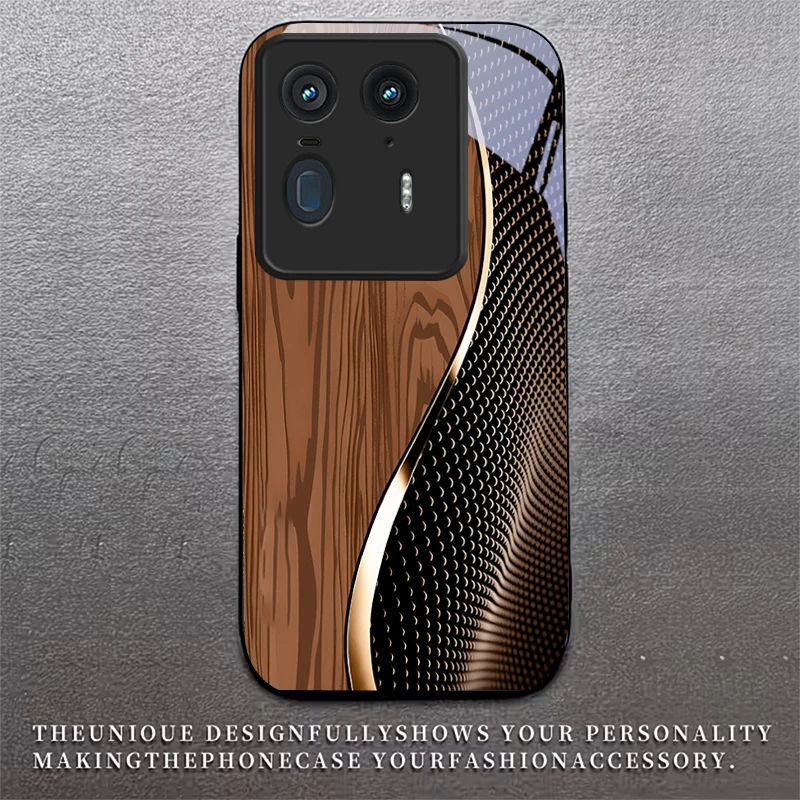 Fiber Gold Trim Black Glass Phone Case For Motorola Moto Edge 70 60 Fusion 50 Ultra 40 Neo 30 Pro 20Lite 60s 50Neo Black Cover view 2