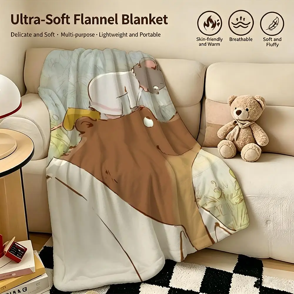 

artist E-Ernest Celestine-e Throw Warm Soft Flannel Blanket, Multi-use for Sofa Bed Camping Travel Nap