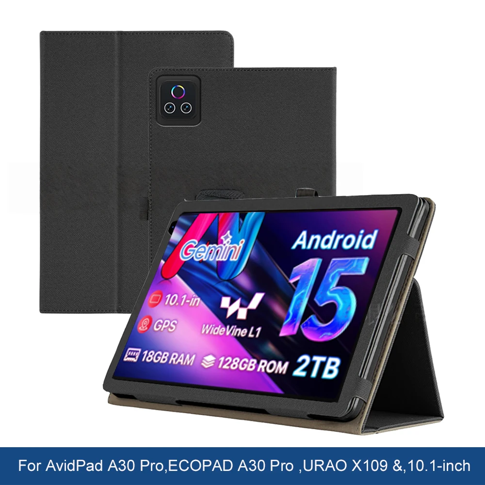 Capa para URAO X109, AvidPad ECOPAD A30 Pro 10.1" com suporte dobrável, capa protetora, suporte para lápis e alça de pulso, proteção total.