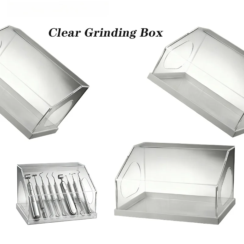 Acrylic Dental Grinding Tray, Instrument Tray Protective Cover, Medical-Grade Transparent Thickened Dental Tray 1Pcs