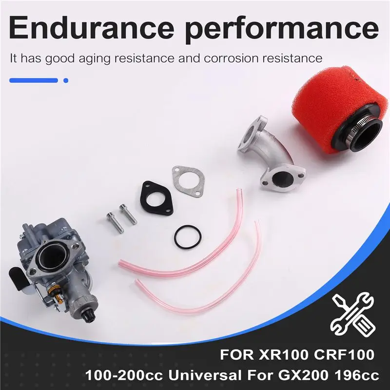 AB96-26Mm+38Mm Carburetor Air Filter Intake Pipe For XR100 CRF100 100-200Cc Universal For Predator GX200 196Cc