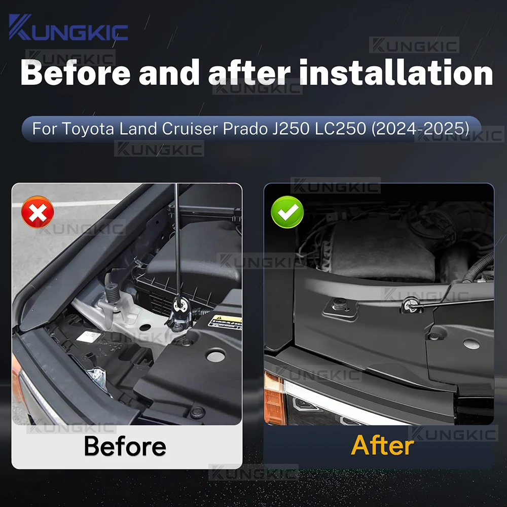 

For Toyota Land Cruiser Prado J250 LC250 2024 2025 2pcs Black Car Engine Cover Cabin Protection Plate Cover Accessories