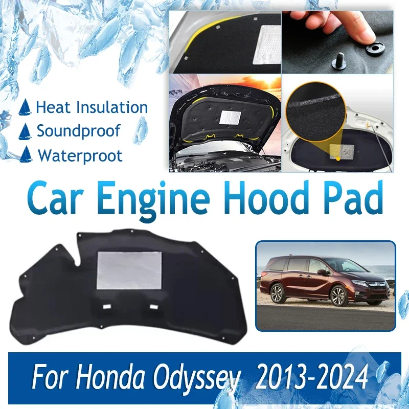 Car Engine Hood Pads For Honda Odyssey Elysion RC1 RC2 RC4 2013~2024 Front Heat Engine Sound Insulation Cotton Cover Accessories