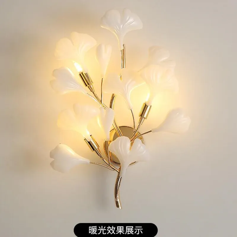 

Nordic Gold Wall Light for Hotel TV Background Decor Lamp Modern Kitchen Island Lusters Bedside Wall Sconce Bedroom Lighting