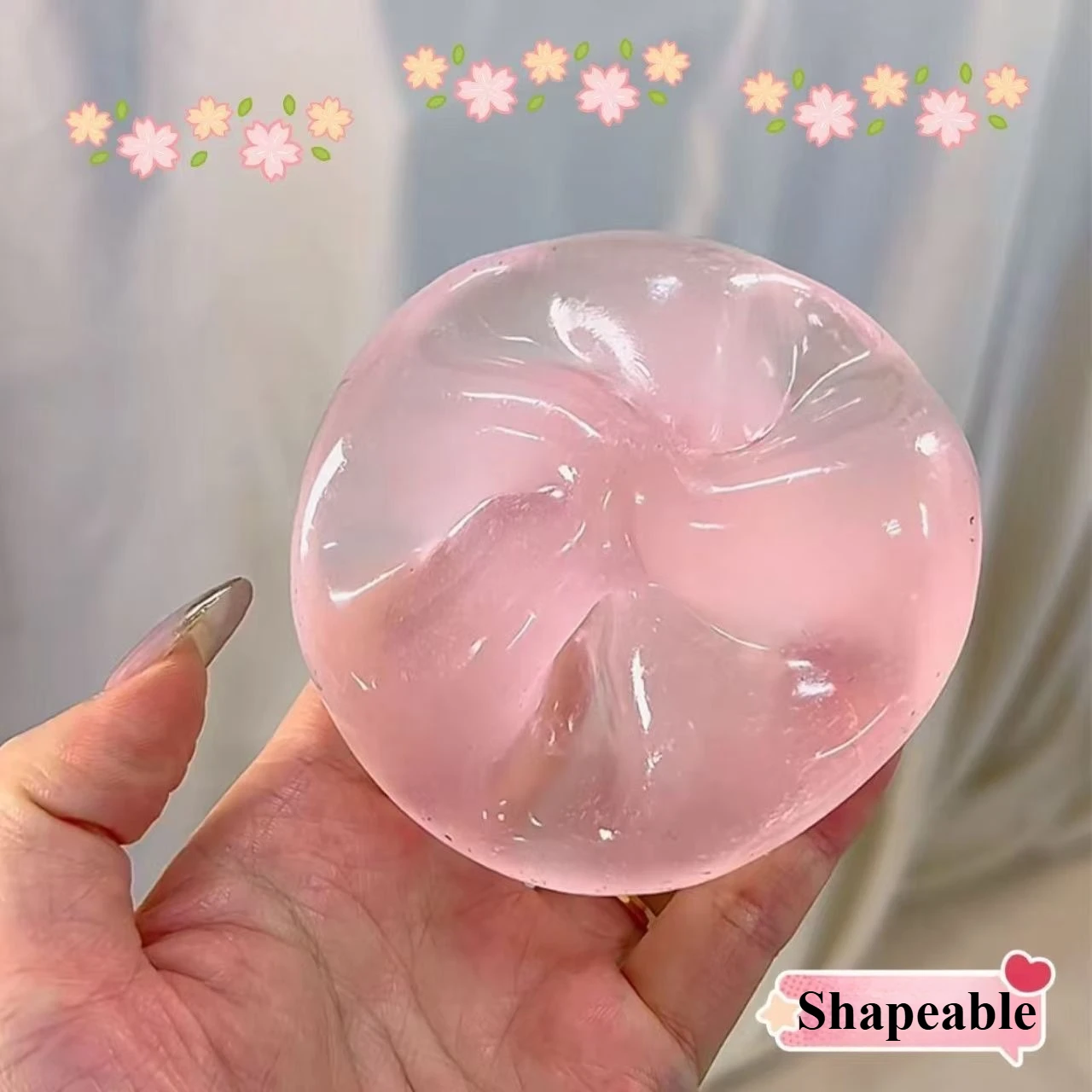 Rosa Maltose Squishy Spielzeuge Mochi Anti-Stress Sensorisches Fidget-Spielzeug Weiches Simuliertes Transparentes Maltose Langsam Zurückfederndes Entspannungsspielzeug