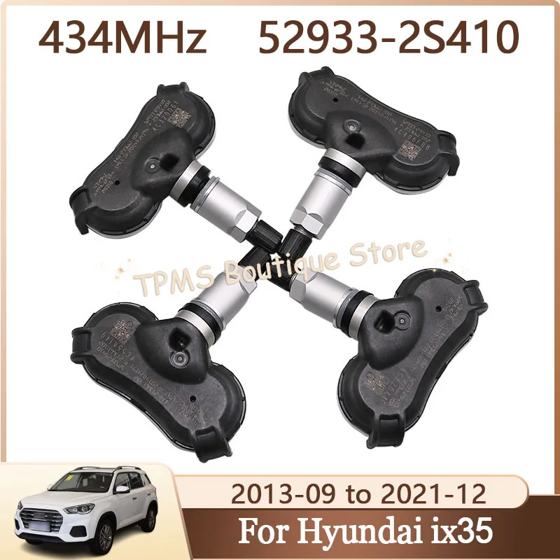

4 шт., 434 МГц, 52933-2S410 52933-2S400, автомобильные датчики для шин, датчик TPMS для Hyundai ix35 Tucson Kia Sportage
