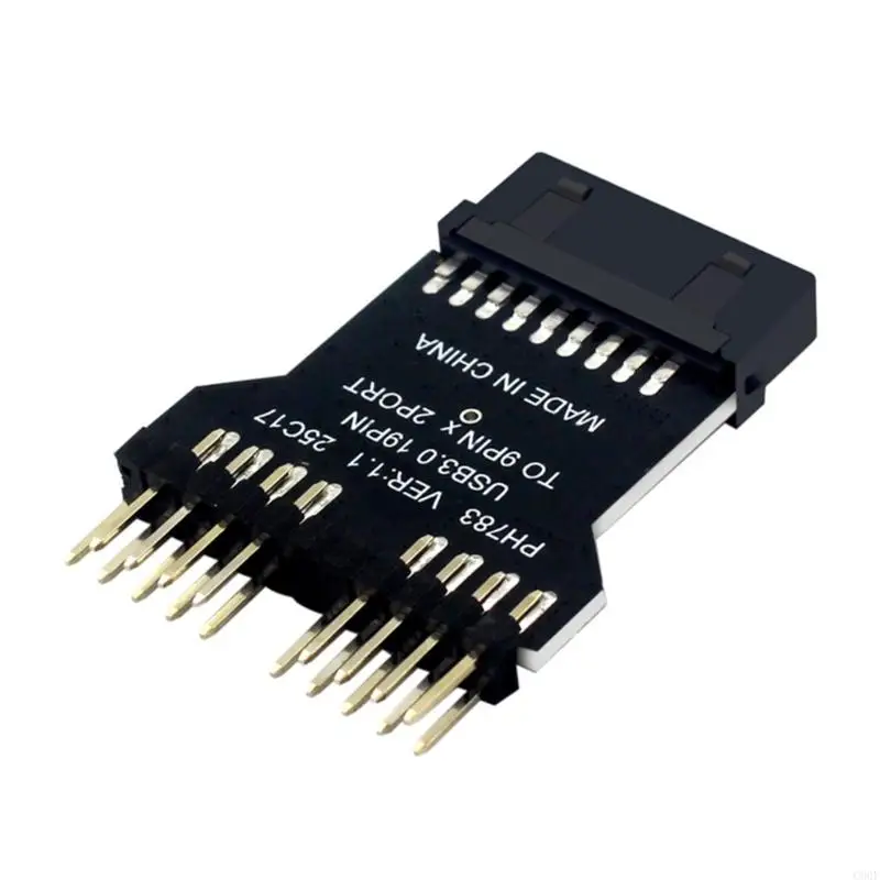 

C90F Double 9Pin USB2 Adapter From 19Pin Header Supports Color Lighting Fan Speed