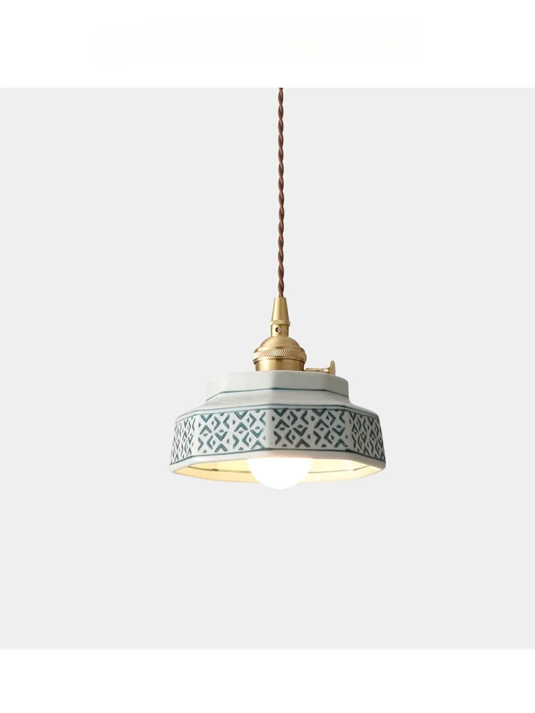 

Japan Restaurant Shop Hotel Chandelier China Celadon Style Pendant Lights Living Room Bedside Hanging Lamp for Mood Light Lustre