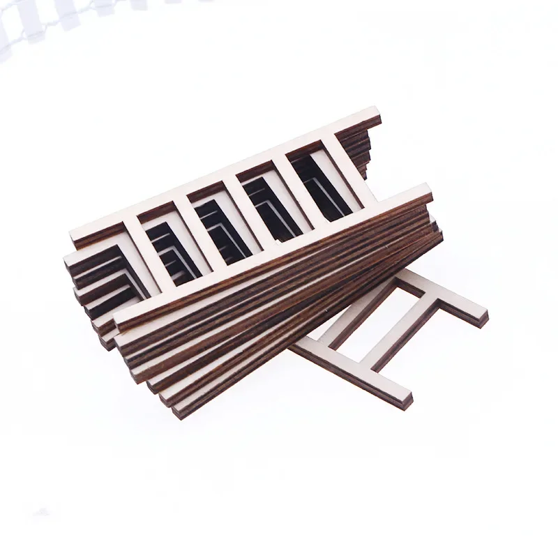 Dollouse simulated wooden ladder model, mini wooden ladder ladder, miniature BJD Christmas scene DIY accessories