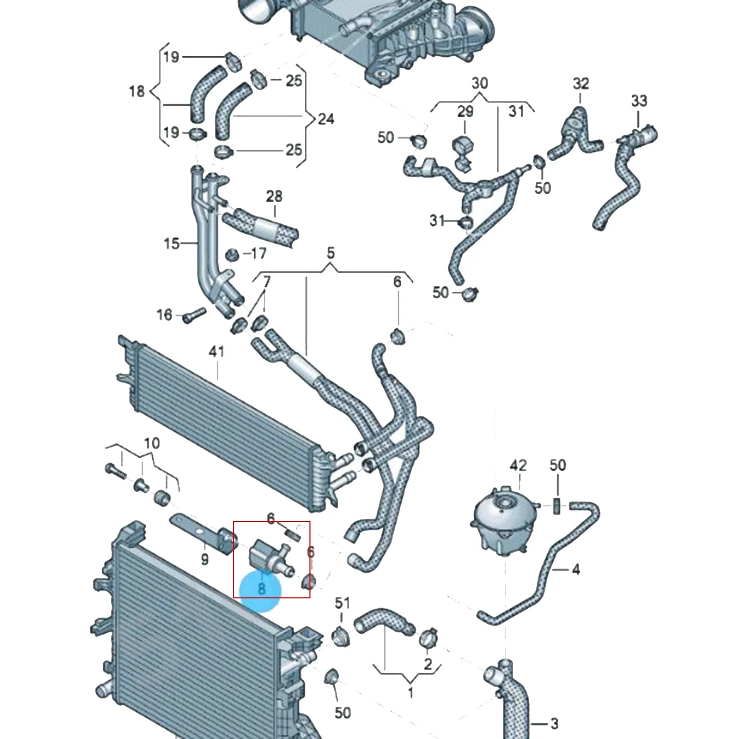 04L965567A Hilfswasserpumpe für die Motorkühlung 12V für Audi A3 A4 A5 A6 Q2 Q3 TT für VW Multivan Kodiaq Golf Caddy Tiguan Skoda – Detail 1