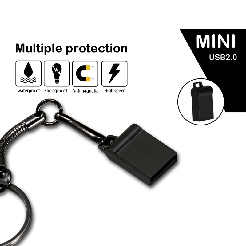 Mini USB 2.0 Stick ไดรฟ์ปากกา 64GB 32GB แฟลชไดรฟ์ USB ความเร็วสูง 16GB ธุรกิจสร้างสรรค์ของขวัญ Memory Stick Key CHAIN U Disk