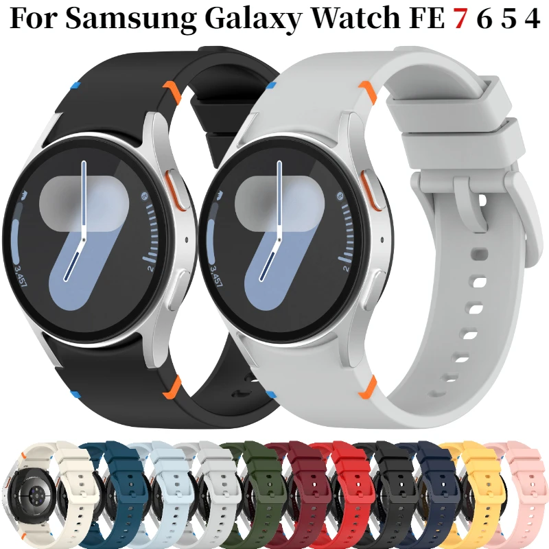 

Official Silicone Band For Samsung Galaxy Watch FE 7 6 5 4 44mm 40mm 5 Pro Sports Bracelet Watch 6 4 Classic 47mm 46/43mm Strap