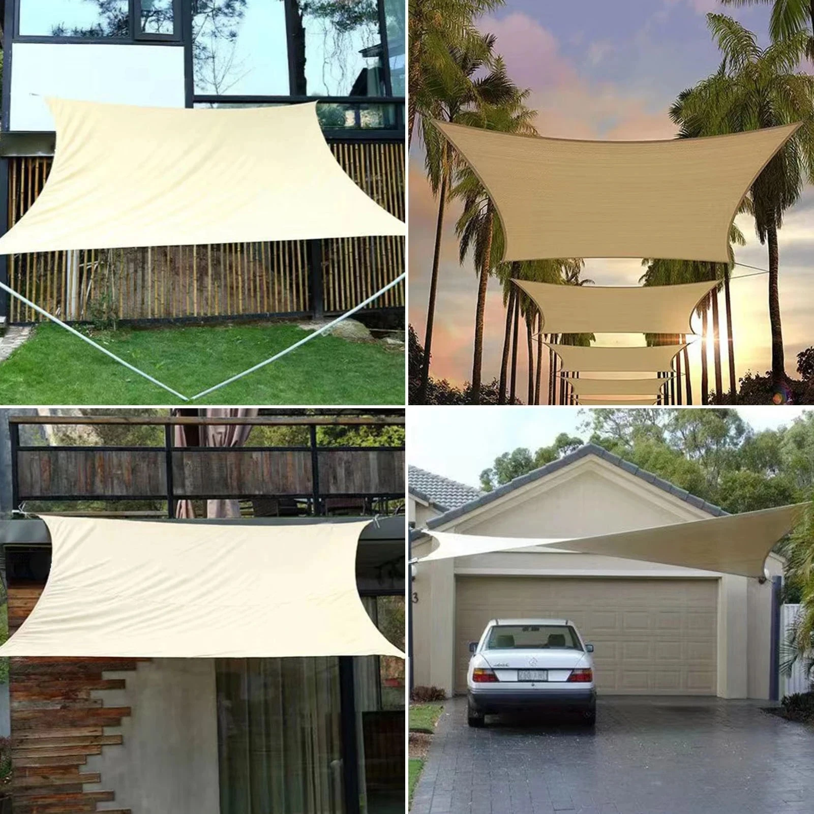 Toldos ao ar livre à prova d\'água, Sun Shade Sail, Canopi para Terraço, Toldo carro lona, retângulo Piscina Sun-Shelter, Sunshade Sail