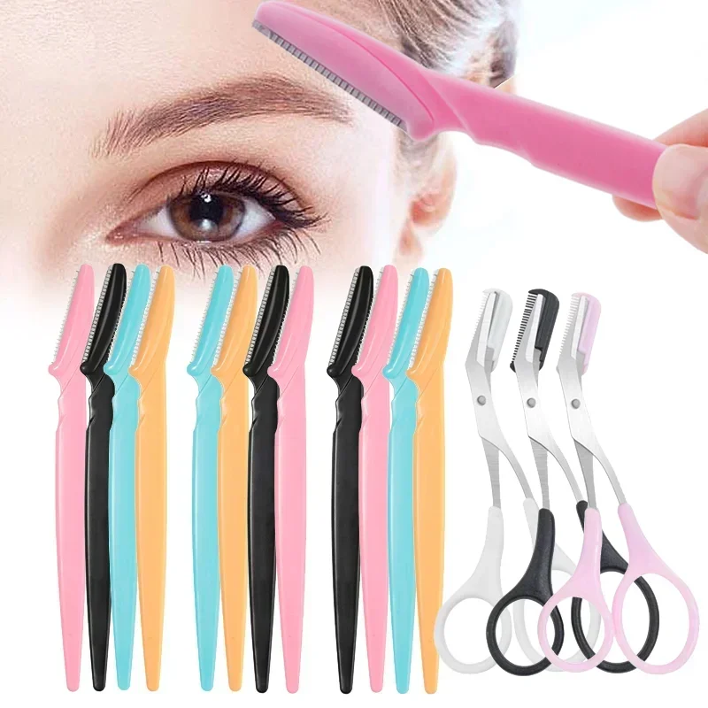 Yunduogirl Sobrancelha Trimmer Set para Mulheres, Face Hair Remover, Brow Scissors Comb, Safe Blade Scraper, Maquiagem Ferramenta, 10 Pcs, 20Pcs