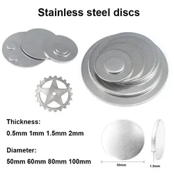 1pcs 304 Stainles Steel Round Plate Circular Sheet Disc Disk Thickness 0.5mm 1mm 1.5mm 2mm Dia 50mm 60mm 80mm 100mm