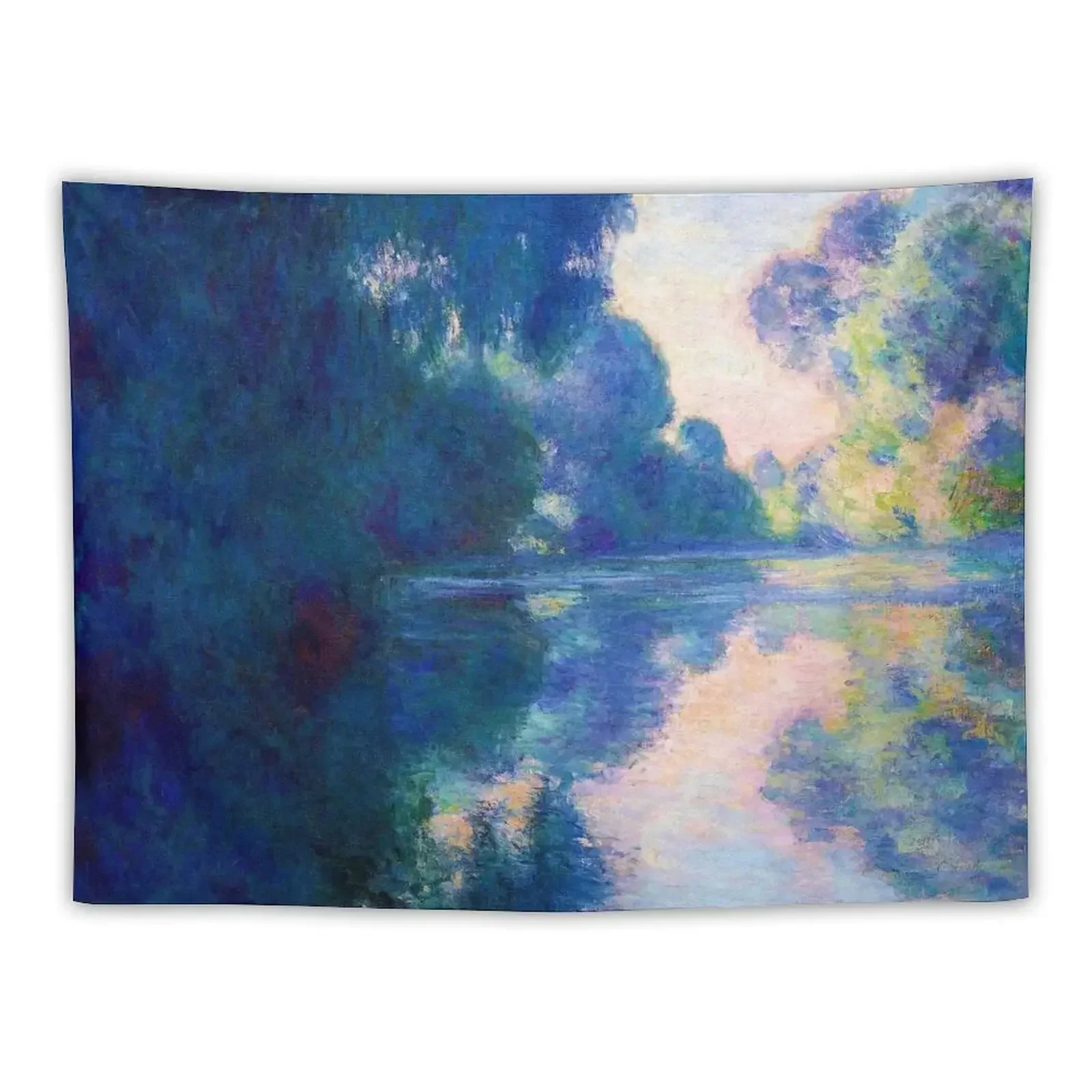 Claude Monet Morning on the Seine near Giverny Tapestry Kawaii Room Decor Decorative Wall Murals Bedroom Decoration Tapestry