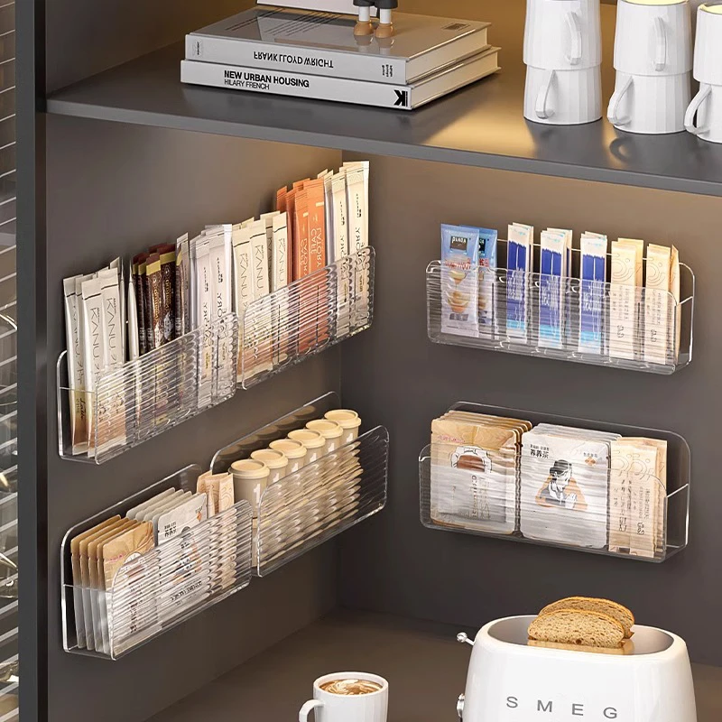Aufbewahrungsregal für Teebeutel, Kaffee, Büro, Tee, Wasser, Zimmer, Küche, Schrank, Tür, Organizer, Wandmontage, Gewürzhalter, platzsparendes Design