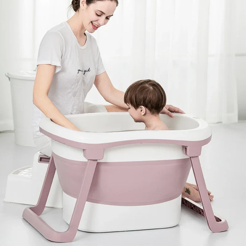 

Home Large Baby Bathtub Children Folding Bath Basin Environmentally Friendly Material Bathroom Barrel Durable Bath Tub