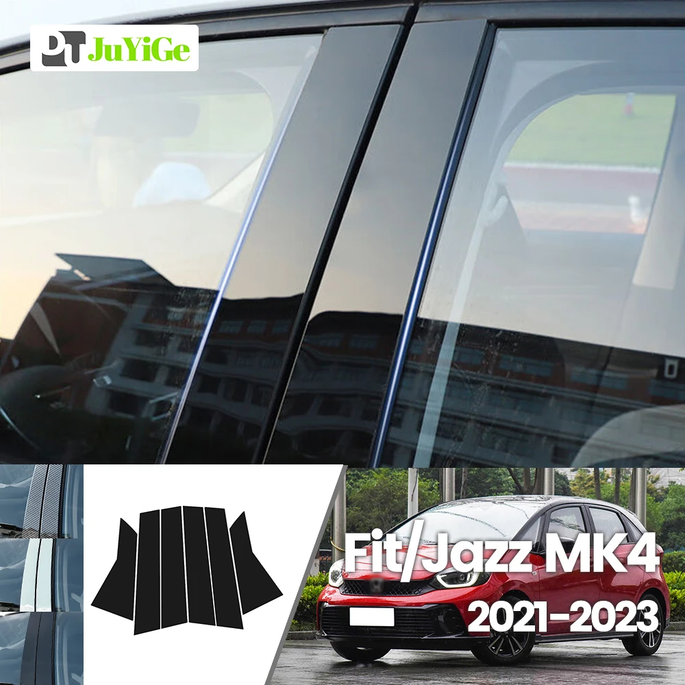 

For Honda Fit Jazz 2021-2023 2022 Bright Black Carbon Fibre Window Door B C Sticker