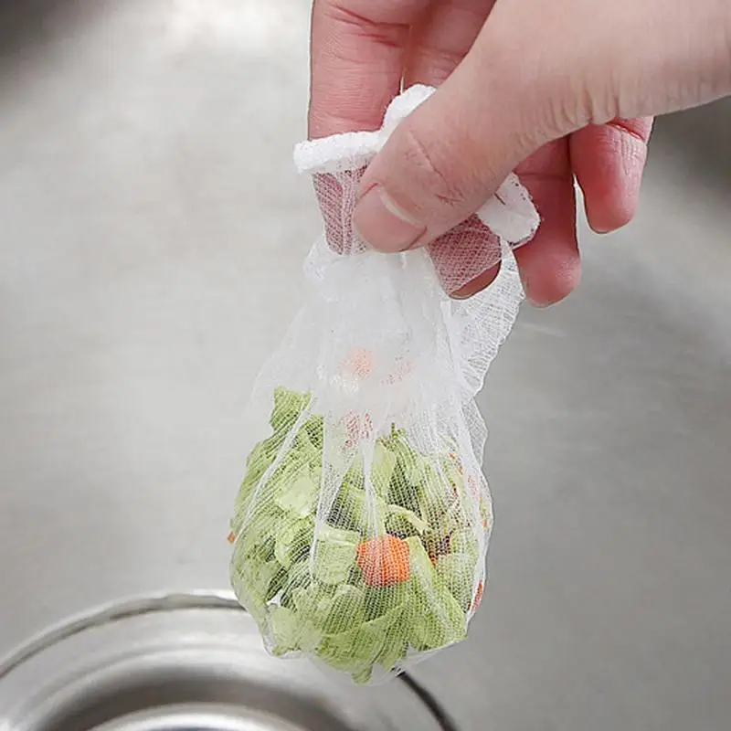 Kitchen Sink Strainer Mesh Bag 500X Sink Food Waste Garbage Collecting Strainer Mesh Bag Anti Clogging Drain Trash Catcher For