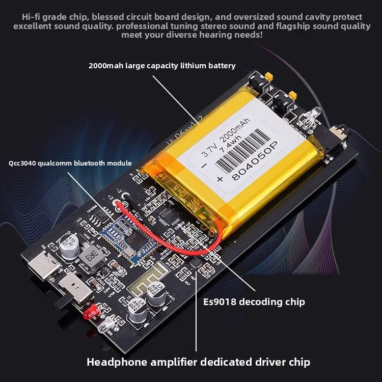 BRZHIFI WL06 مضخم صوت محمول بلوتوث 5.2، وحدة فك ترميز USB عالية الوضوح، DAC، حمار صغير جدًا