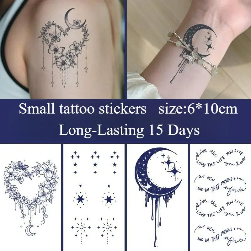 

Small Temporary Tattoos,Tattoo Stickers,Waterproof Long-Lasting 15 Days,Semi-Permanent Fake Tattoo,body art for Men Women