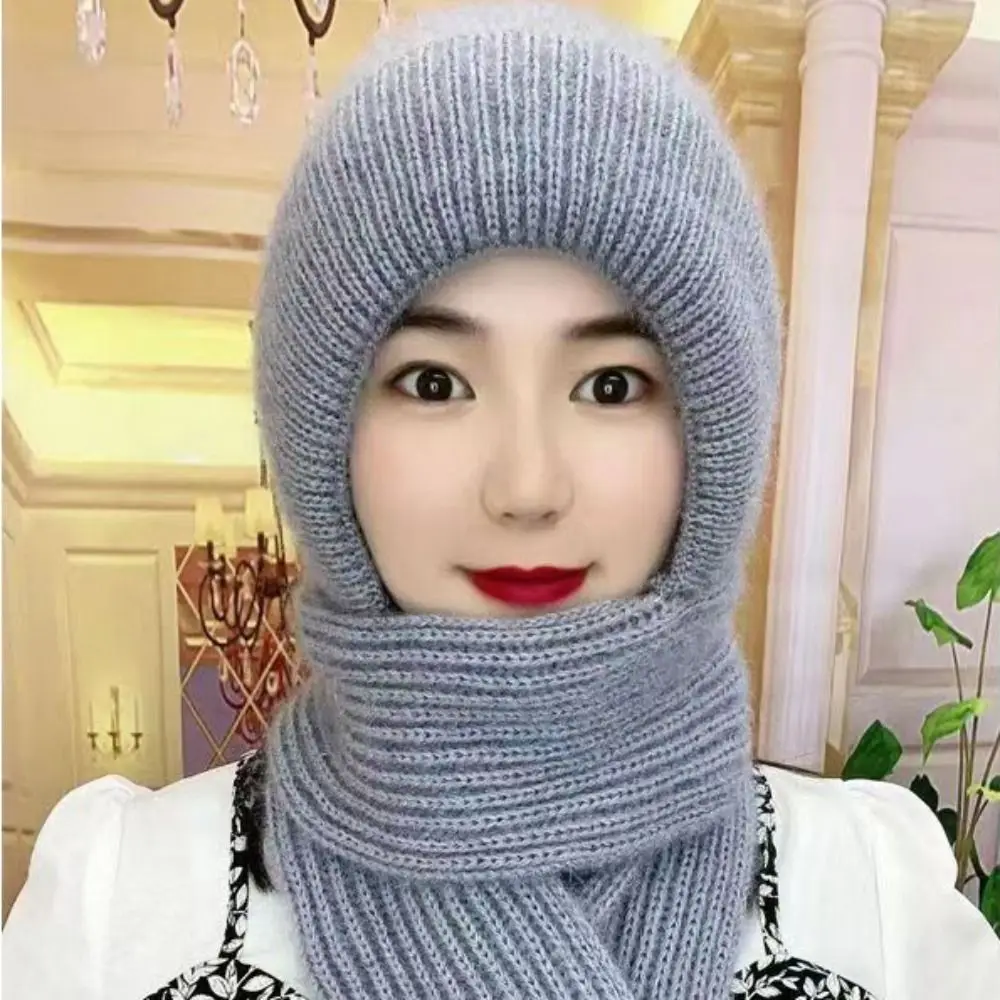 ฤดูใบไม้ร่วงป้องกันหูถัก Skullies หมวกผ้าพันคอชุด Windproof ขี่จักรยาน Balaclavas หมวกคออุ่น Thicken Neckerchief MOM