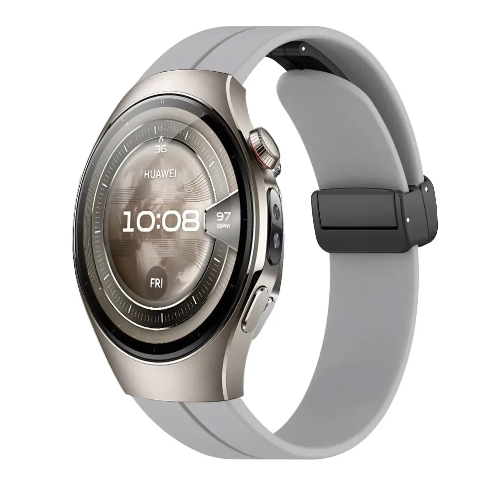 20/22mm Silicone Strap for Huawei Watch 5 46mm Magnetic Buckle Wristband for Huawei Watch GT5/GT4 Pro 46mm Garmin Vivoactive 6-5