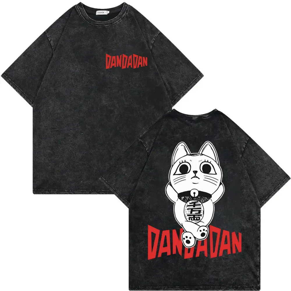 

Dandadan Turbo Granny Anime Graphic T Shirts High Street Fashion Trend Vintage Washed T-shirt Men Women Casual Cotton T-shirts