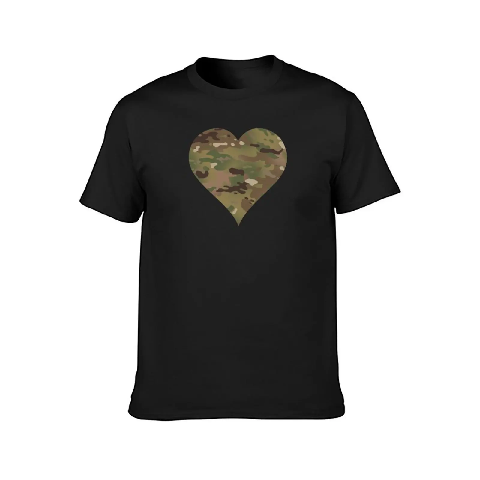 Camouflage Heart T-Shirt oversizeds cute tops cute clothes sweat men workout shirt