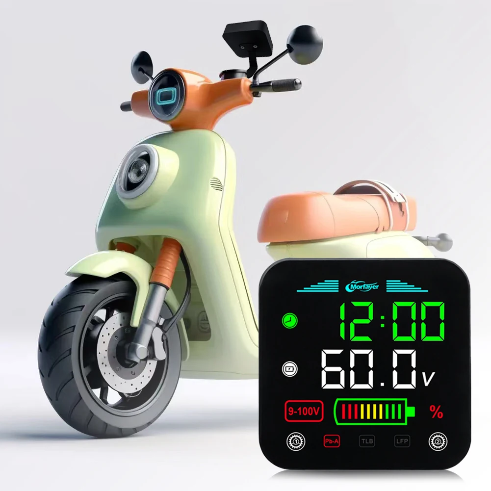 9-100V เครื่องทดสอบโวลต์มิเตอร์แบบดิจิตอล LCD รถจักรยานยนต์ไฟฟ้าระดับแบตเตอรี่โวลต์มิเตอร์นาฬิกาแบตเตอรี่เมตรอุปกรณ์จักรยานไฟฟ้า