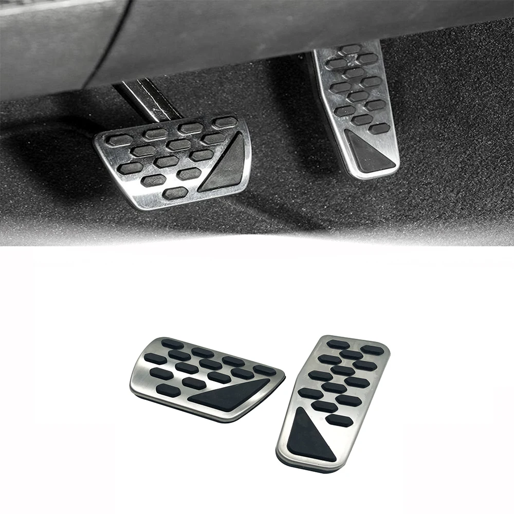 Auto Parts Gas Brake Foot Pedal Cover Silver For Jeep Wrangler JL LANTSUN JL1118