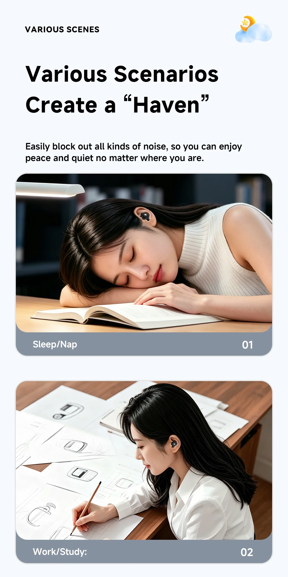 Essager Silicone EarPlugs for Sleeping Noise Cancelling Reusable Ear Plug Hearing Protection Ear Plugs for Study Work Sleep