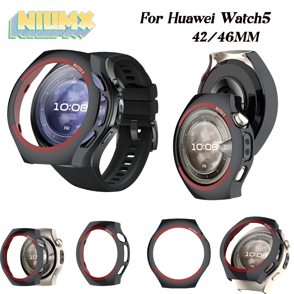 สําหรับ Huawei Watch 5 42/46 มม.Hard PC กรณีเปลือกกันชนกระจกเต็มรูปแบบการสํารวจอวกาศป้องกันหน้าจออุปกรณ์เสริม smartwatch