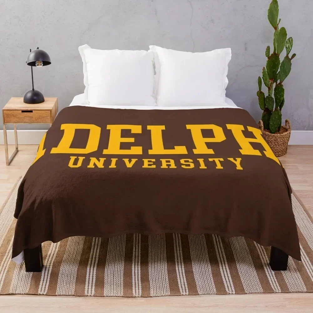 

adelphi university - college font curved Throw Blanket Sofas christmas decoration Blankets