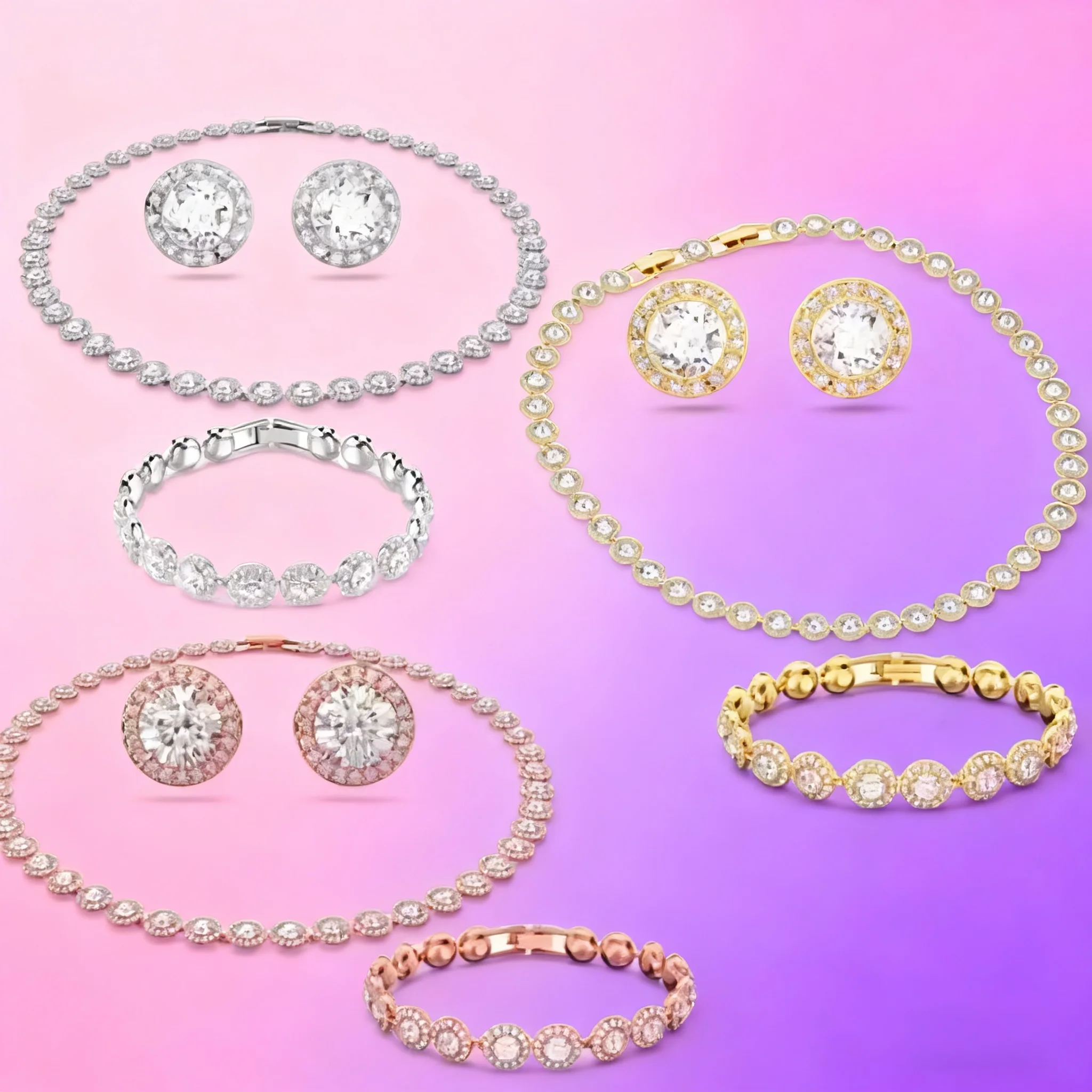 

Gemstone jewelry sets, necklace and bracelet sets, high-end design, suitable for gifts