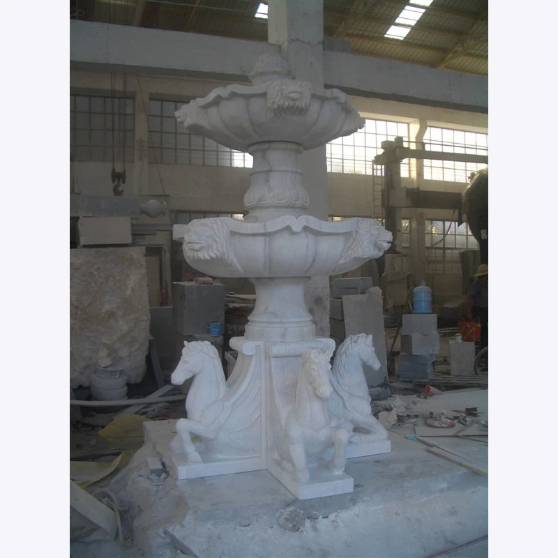 Outdoor Garden Decorative White Marble Horse Water Fountain Prices