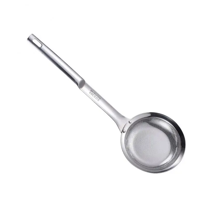 

Oil Separating Ladle Scoop Thick Handle Oil-separating Spoon Silver Kitchen Gadgets Oil Filter Spoons Mirror Polishing Process