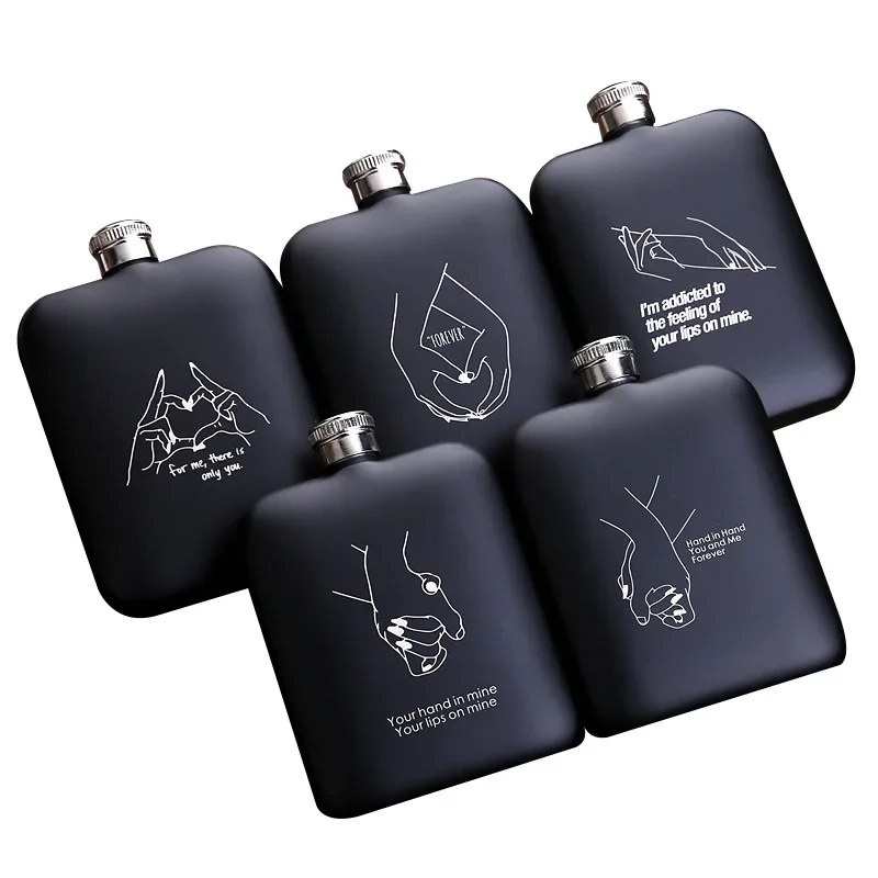 6oz Portable Thickened Square Whiskey Vodka Wine Pot Hip Flask Alcohol Pocket Bottle Outdoor Camping Customized Logo Gift