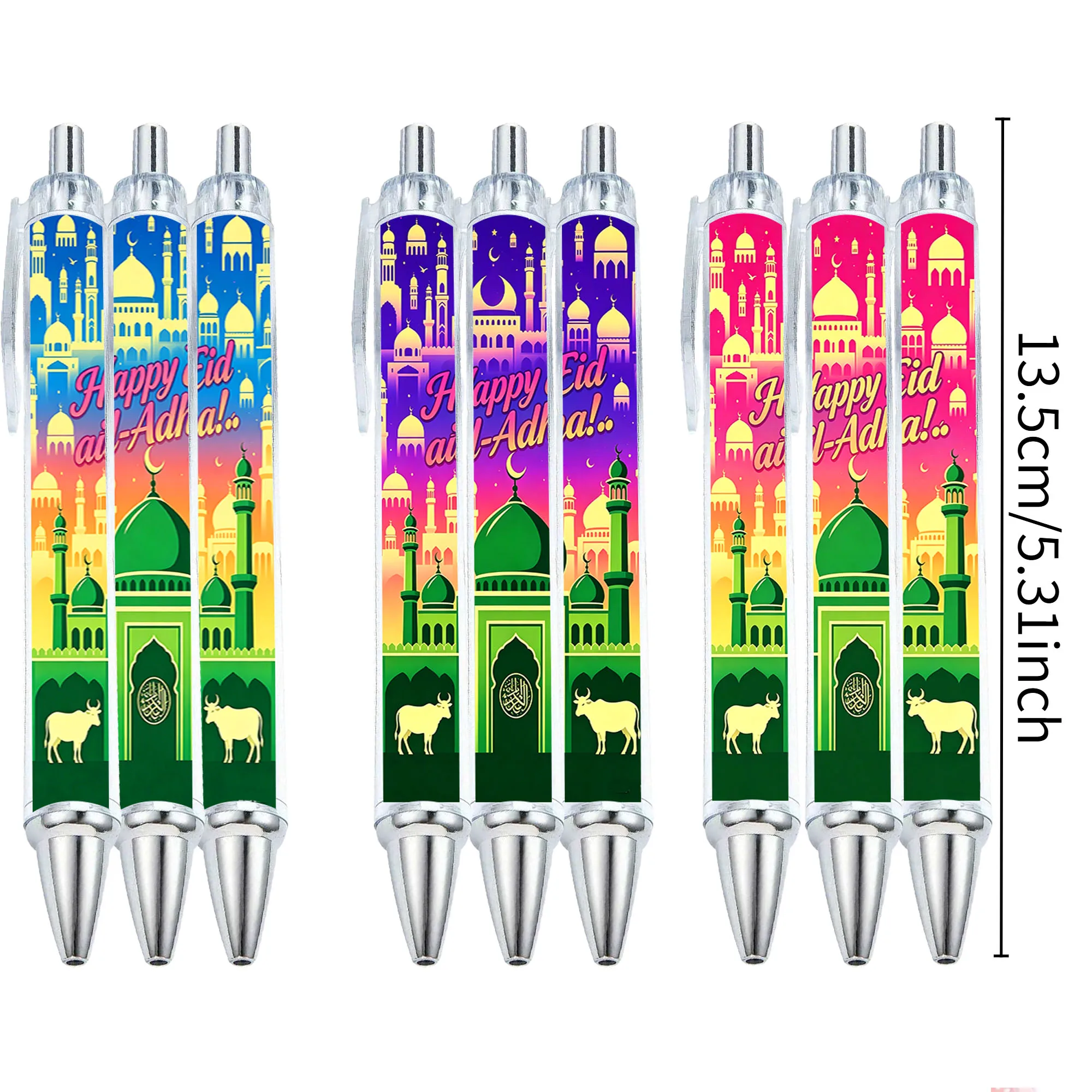 5pcs/9pcs Creative Gulbang Festival Ballpoint Pen Islamic Important Festival Student Writing Festival Party Perfect Gift