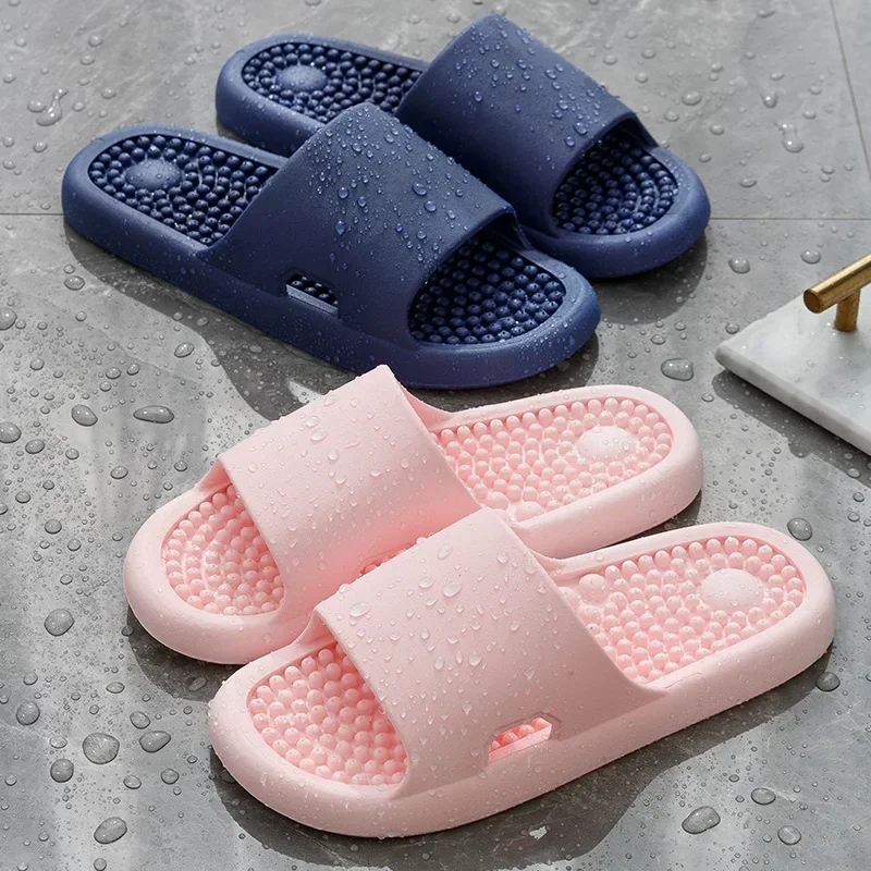 Summer Women's Slippers Indoor Bathroom Shower Massage Couple Slippers Fashion Simple And Non Slip Men's Sandals