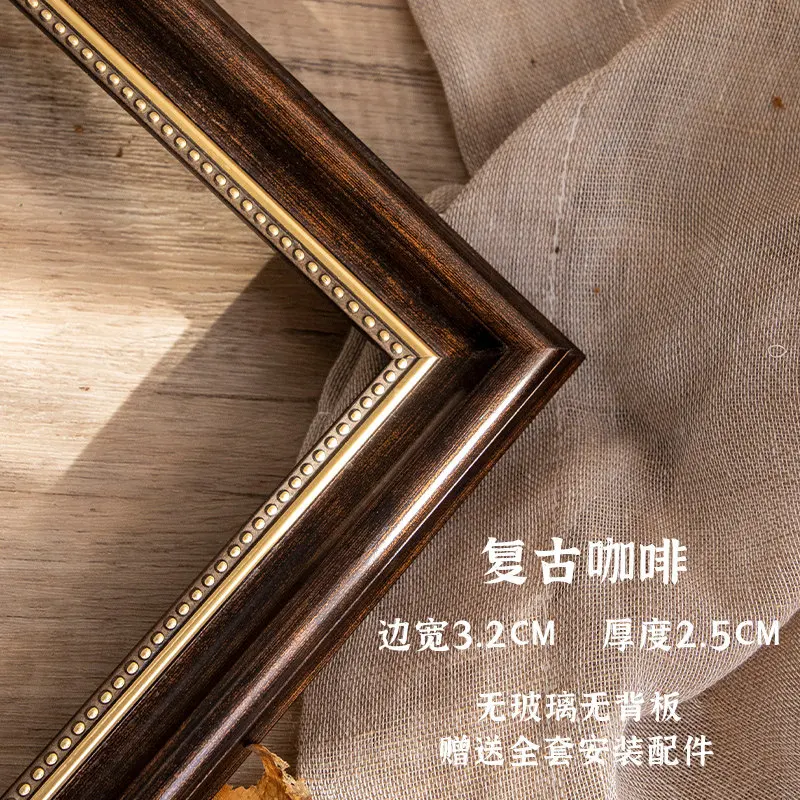 American Farmhouse Wood Picture Frame Beaded Edge Distressed Finish Multi-Color Optional Empty Frame Set Wall Art Gallery Decor