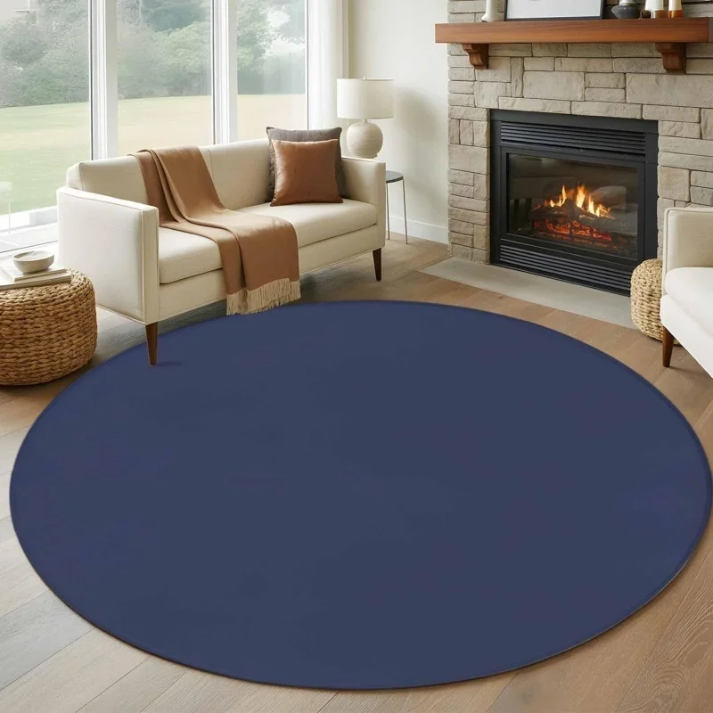 Minimal Green Grey Gradient Round Rug Solid Ombre Non-Slip Soft Area Carpet Modern Aesthetic Floor Mat Bedroom Decor
