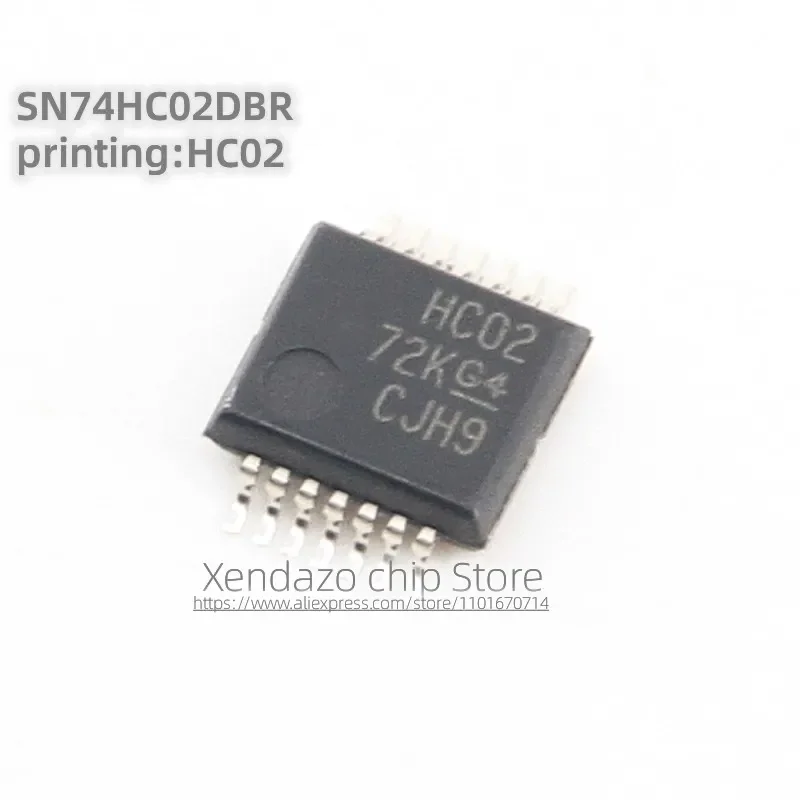 5pcs/lot SN74HC02DBR 74HC02DBR Silk screen printing HC02 SSOP-14 package 4-way 2-input positive OR gate Logic chip