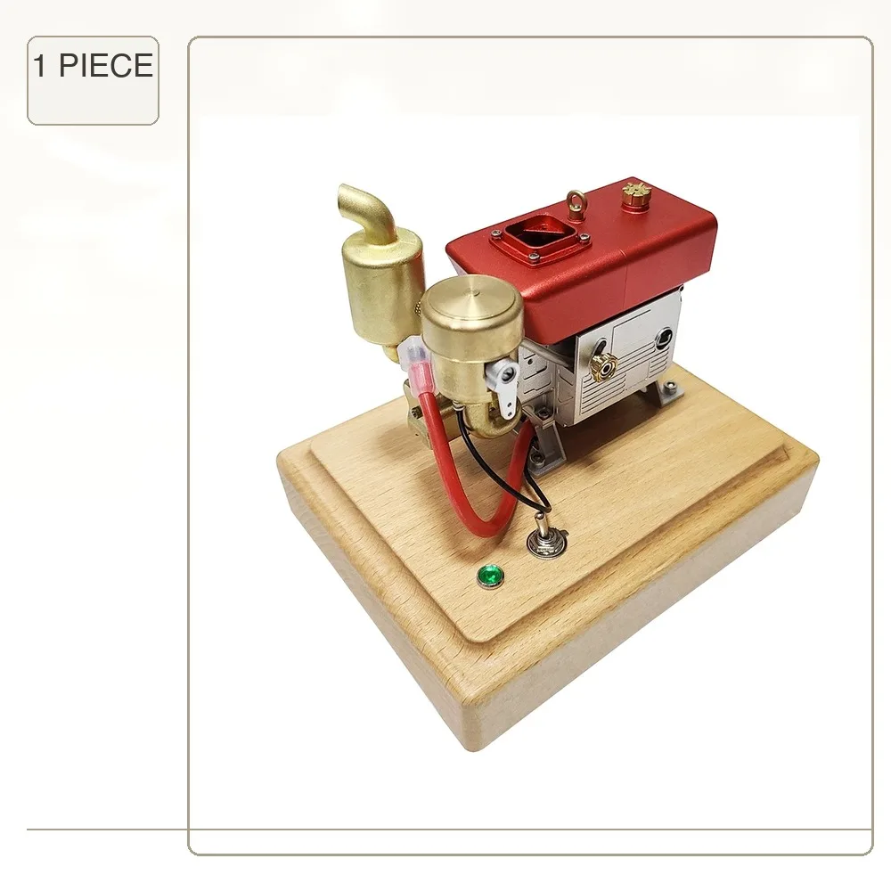 MUSA Single Cylinder Diesel Engine Model 2.2CC Brass Mini 4-stroke Engine with CDI Igniter Base for RC Car Ship Model