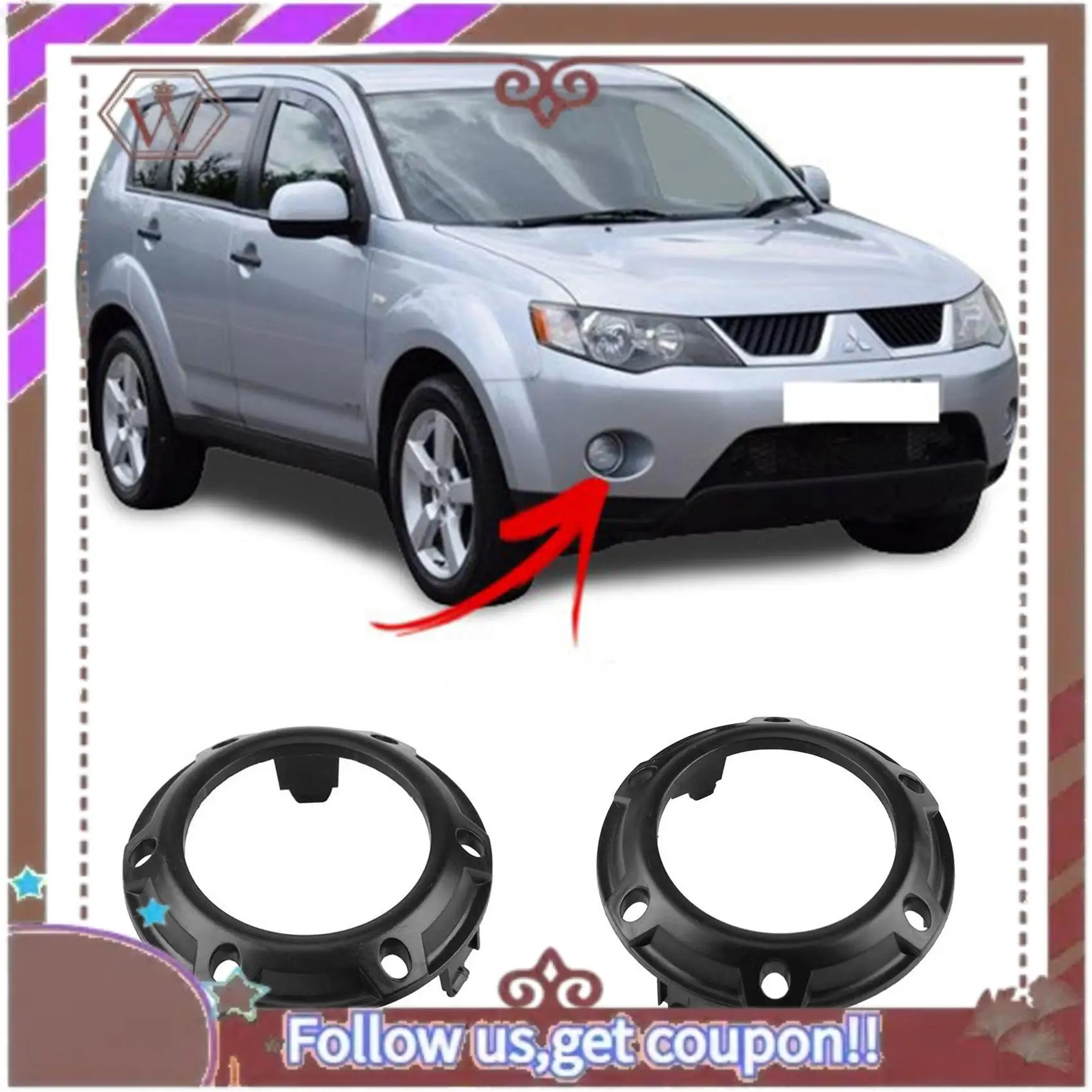 

A57E-2 шт. новая передняя противотуманная фара, черная рамка 6400A739 для Mitsubishi Outlander 2007 2008 2009