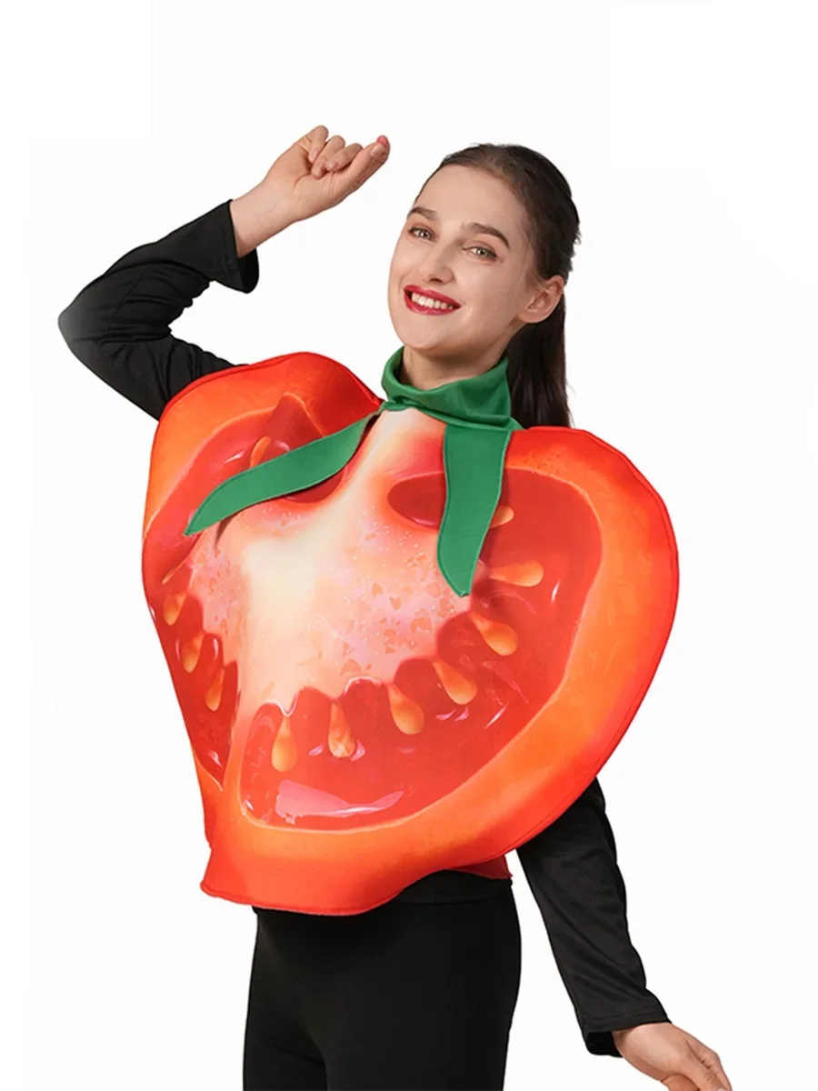

Food Role Vegetable tomato Cosplay Sponge Top Costume for Adult Man Woman Halloween Carnival Party