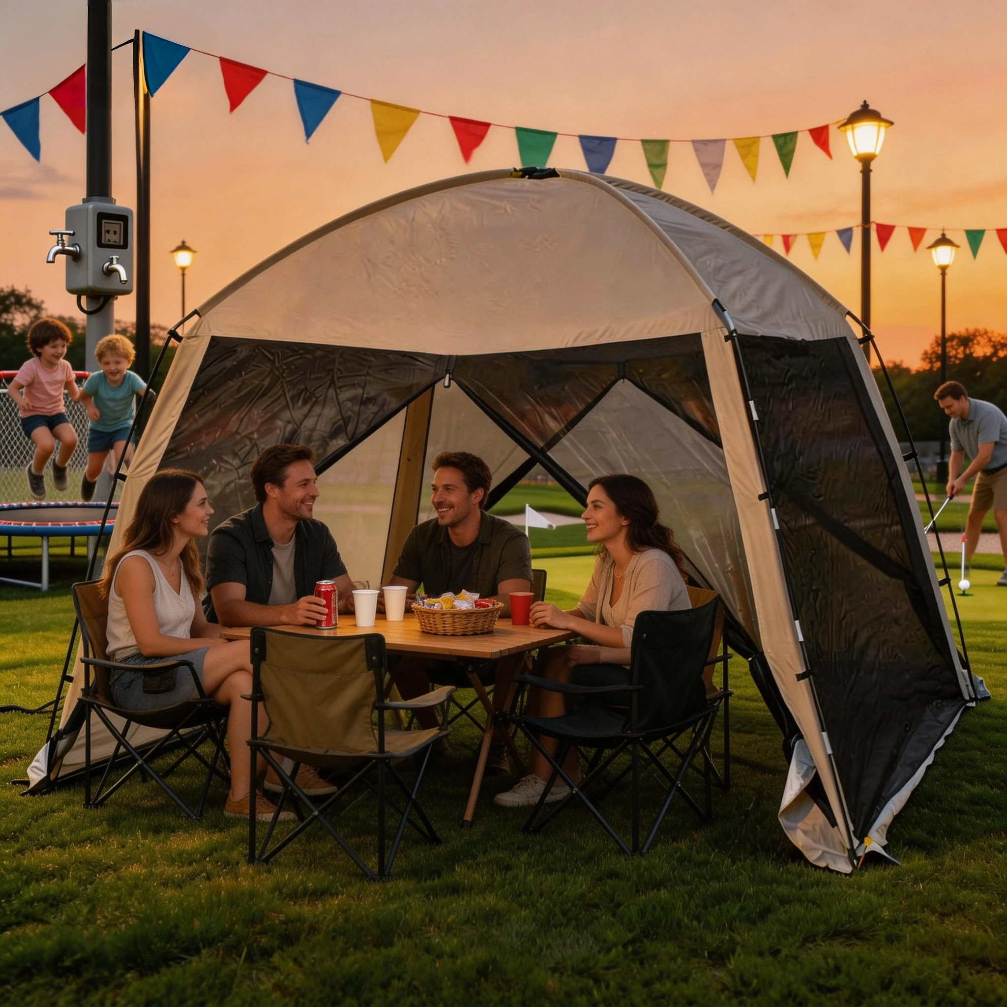 Outdoor Mesh Screen House Tent, Large Space Mosquito Net Gazebo for Camping, Picnic, Backyard, Patio, Sun Shade Shelter