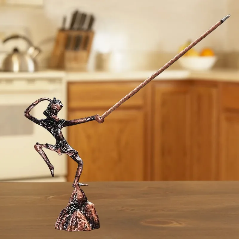 Incense Censer Stick Holder Stand Portable Monkey King Ornaments Mini Tea Ceremony Accessories Home Office Decoration