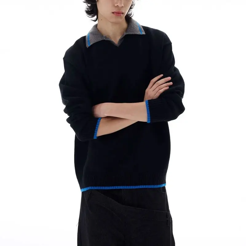 Модные лоскутные пуловеры контрастных цветов